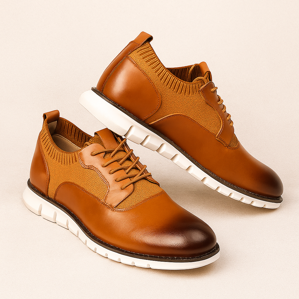 Zapatos Brogue para Hombre de Cuero PU con Diseño Tallado y Suela de Goma Ligera