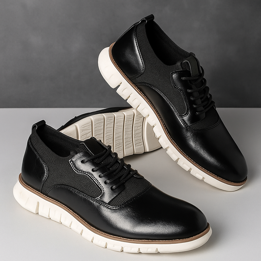 Zapatos Brogue para Hombre de Cuero PU con Diseño Tallado y Suela de Goma Ligera