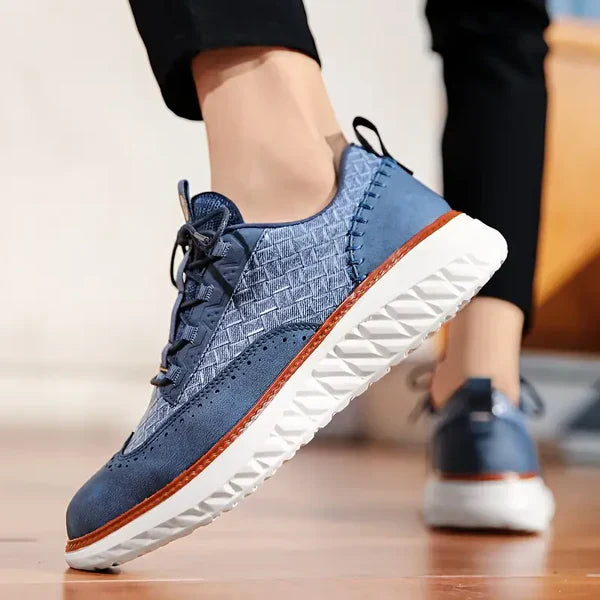 Zapatos Brogue de Cuero Sintético para Hombre con Suela Gruesa y Cierre de Cordones