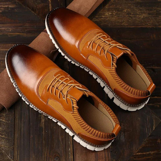 Zapatos Brogue para Hombre de Cuero PU con Diseño Tallado y Suela de Goma Ligera