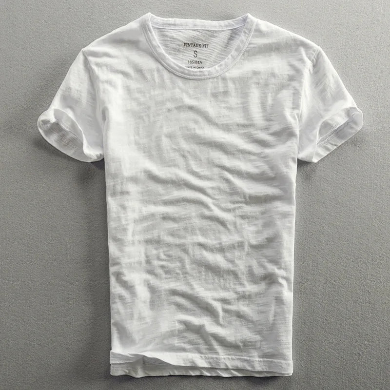 Camiseta de Algodón 100% para Hombre con Cuello Redondo y Manga Corta