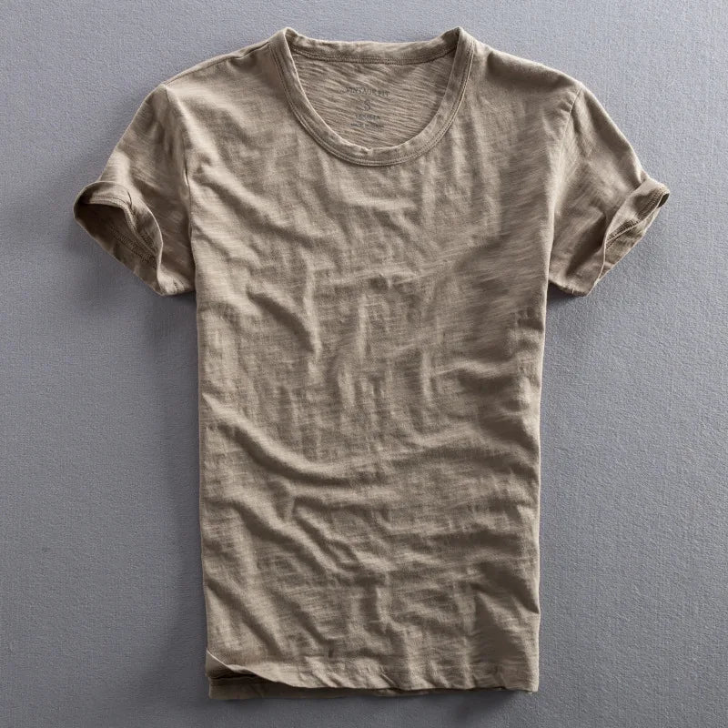 Camiseta de Algodón 100% para Hombre con Cuello Redondo y Manga Corta