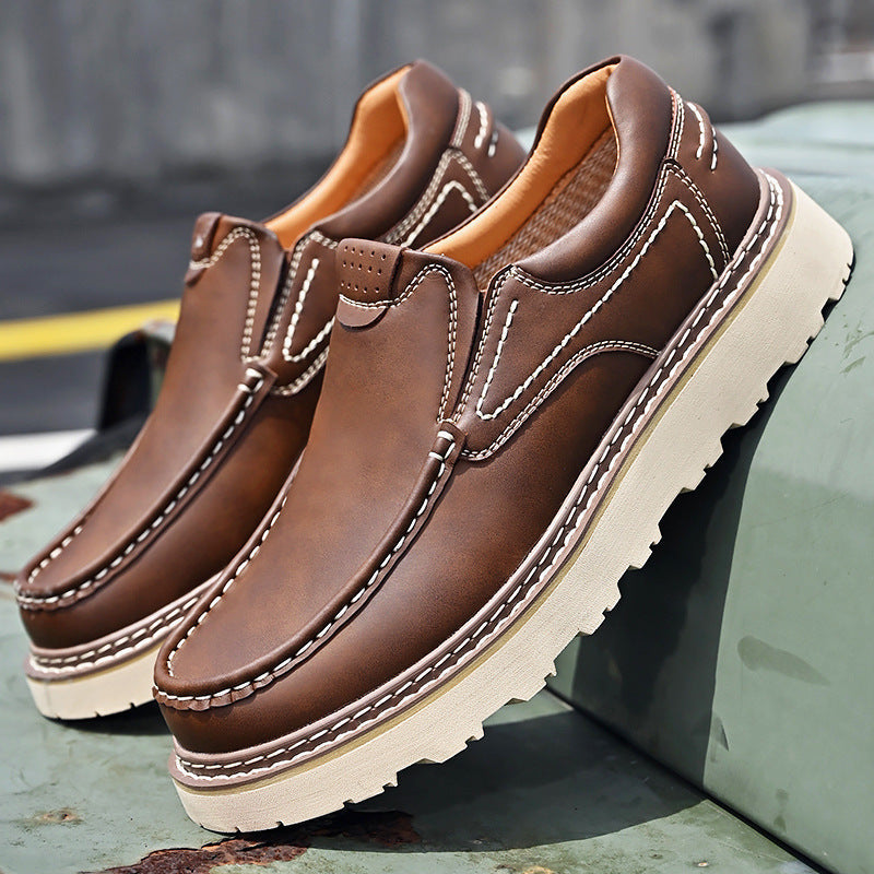 Zapatos de Trabajo Estilo Mocasín para Hombre de Cuero PU con Suela de Goma