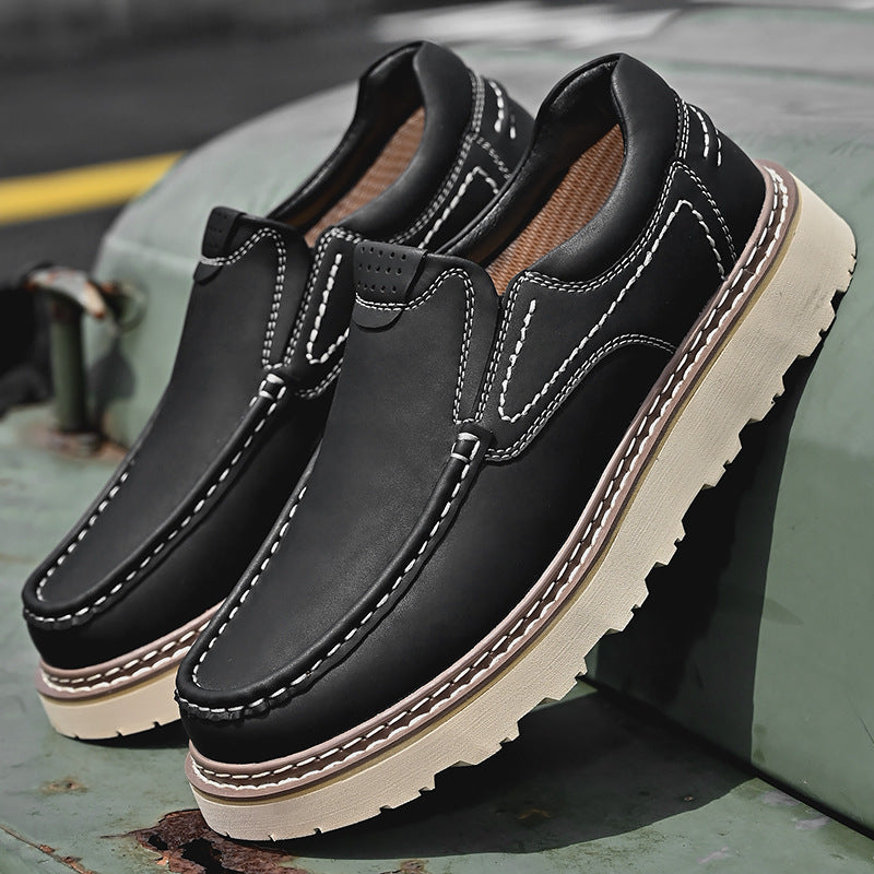 Zapatos de Trabajo Estilo Mocasín para Hombre de Cuero PU con Suela de Goma