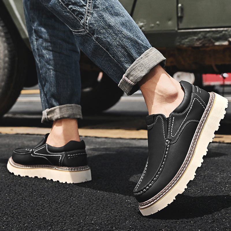Zapatos de Trabajo Estilo Mocasín para Hombre de Cuero PU con Suela de Goma