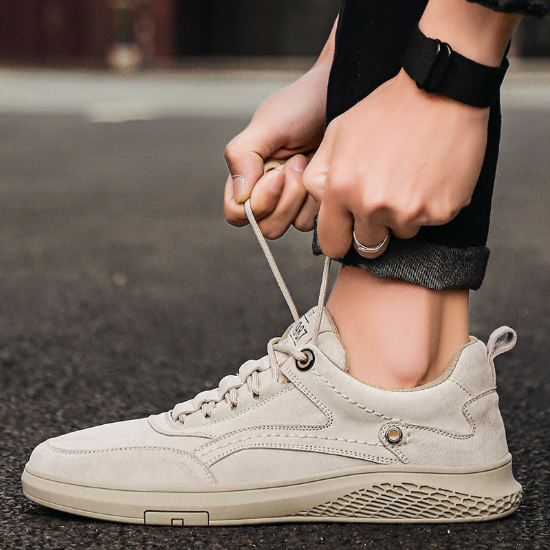 Zapatos Casuales de Cuero Genuino para Hombre con Cordones y Suela de Goma