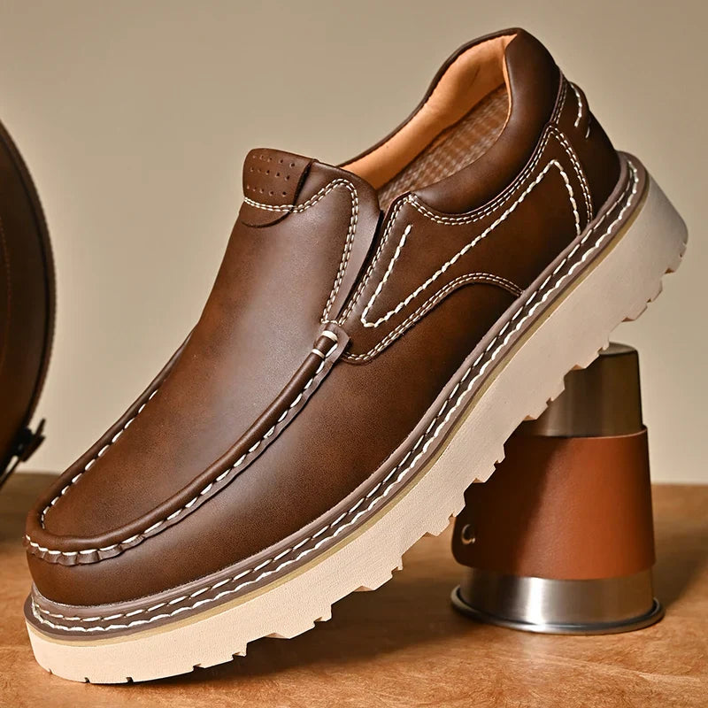 Zapatos de Trabajo Estilo Mocasín para Hombre de Cuero PU con Suela de Goma