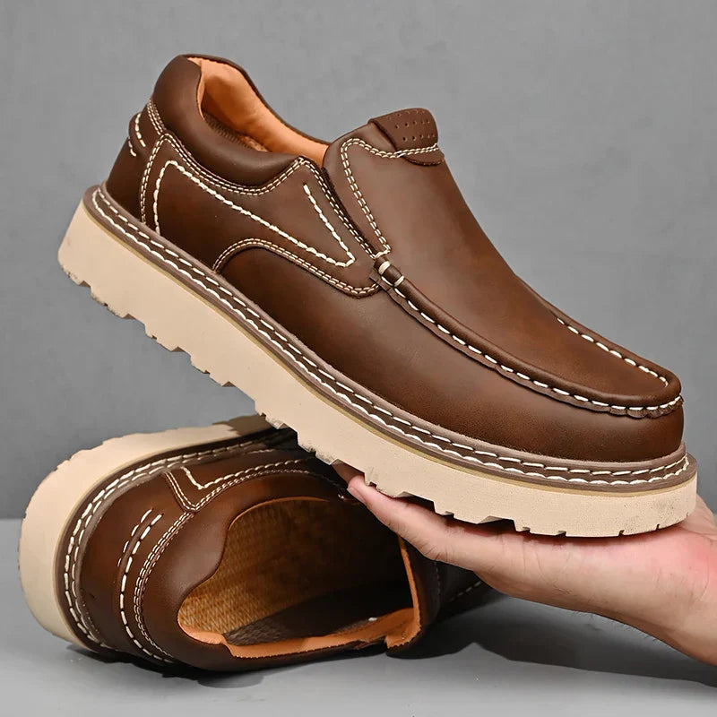 Zapatos de Trabajo Estilo Mocasín para Hombre de Cuero PU con Suela de Goma