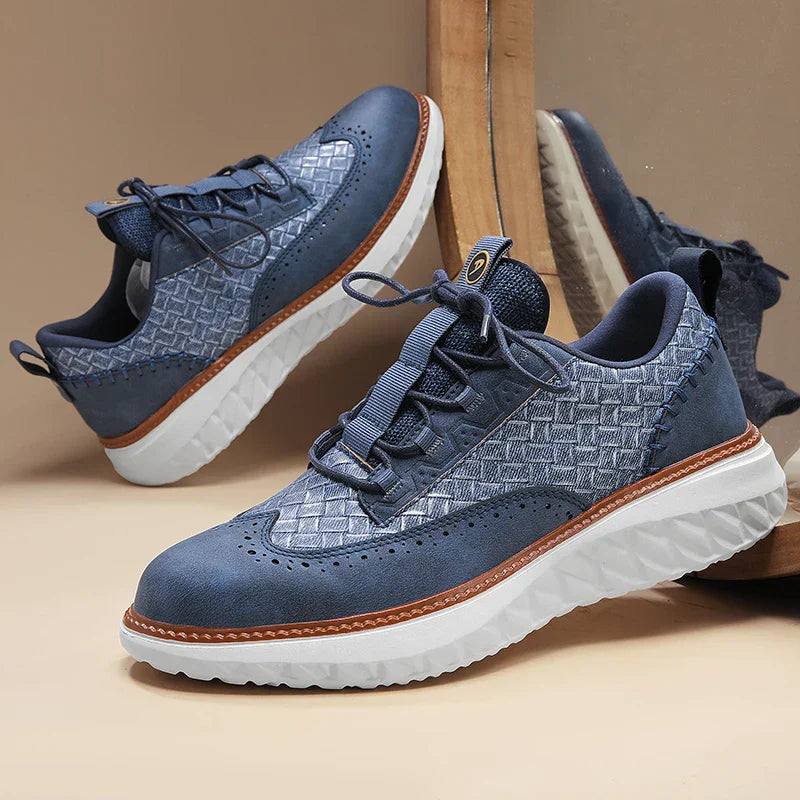 Zapatos Brogue de Cuero Sintético para Hombre con Suela Gruesa y Cierre de Cordones