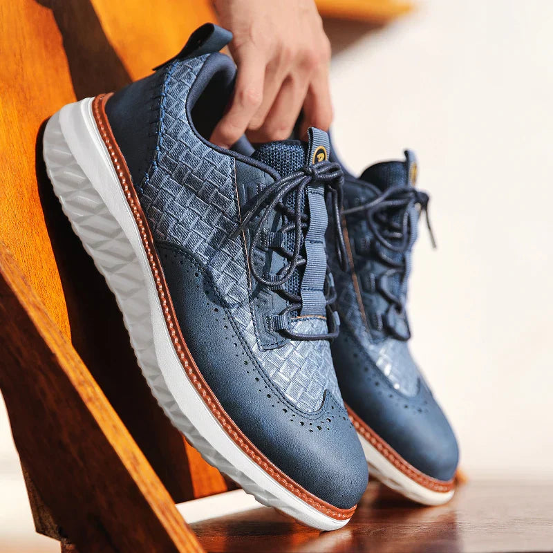 Zapatos Brogue de Cuero Sintético para Hombre con Suela Gruesa y Cierre de Cordones