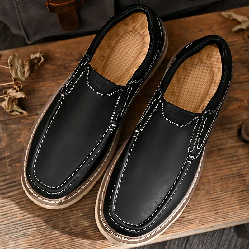 Zapatos de Trabajo Estilo Mocasín para Hombre de Cuero PU con Suela de Goma