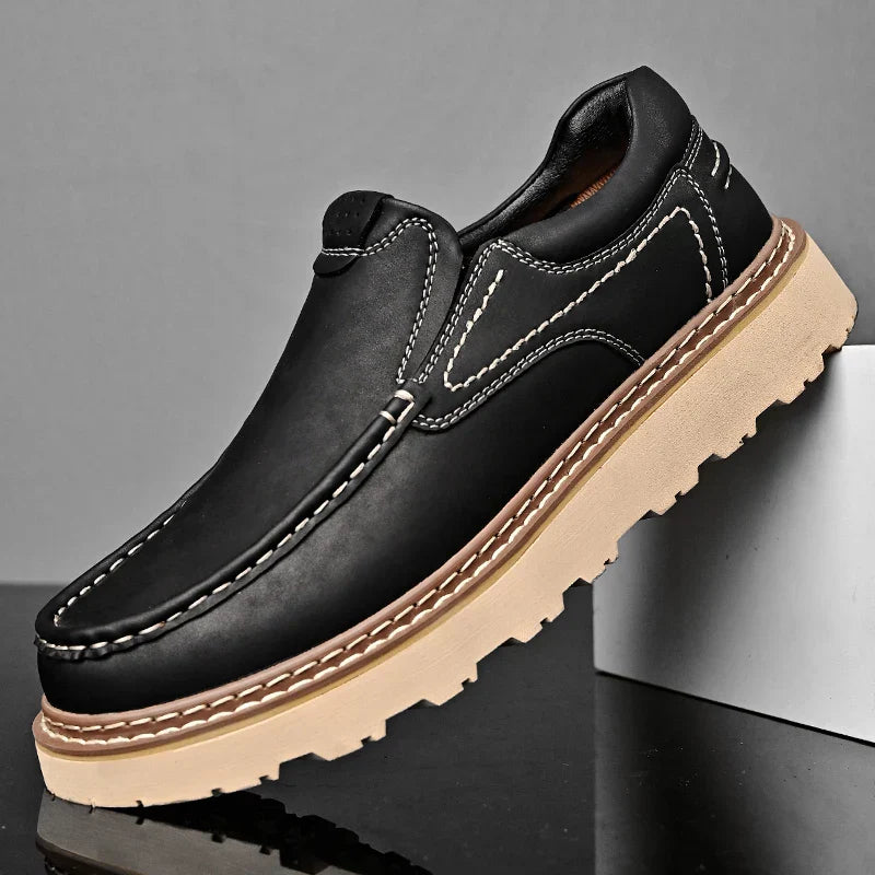 Zapatos de Trabajo Estilo Mocasín para Hombre de Cuero PU con Suela de Goma