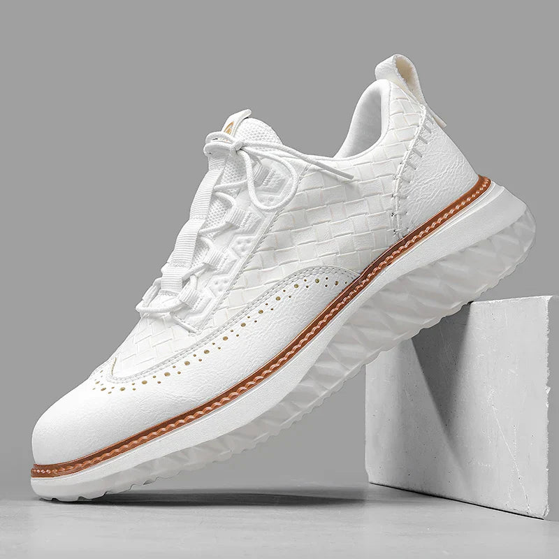 Zapatos Brogue de Cuero Sintético para Hombre con Suela Gruesa y Cierre de Cordones