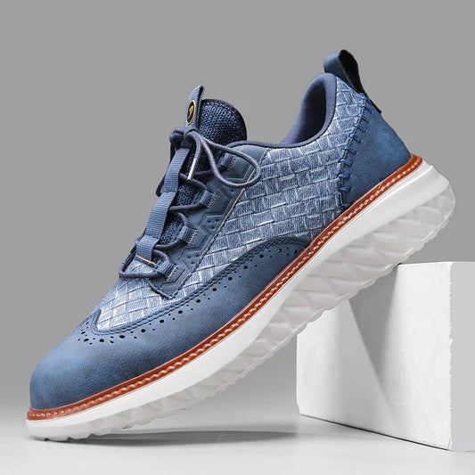 Zapatos Brogue de Cuero Sintético para Hombre con Suela Gruesa y Cierre de Cordones