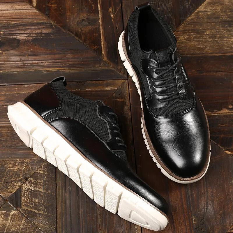 Zapatos Brogue para Hombre de Cuero PU con Diseño Tallado y Suela de Goma Ligera