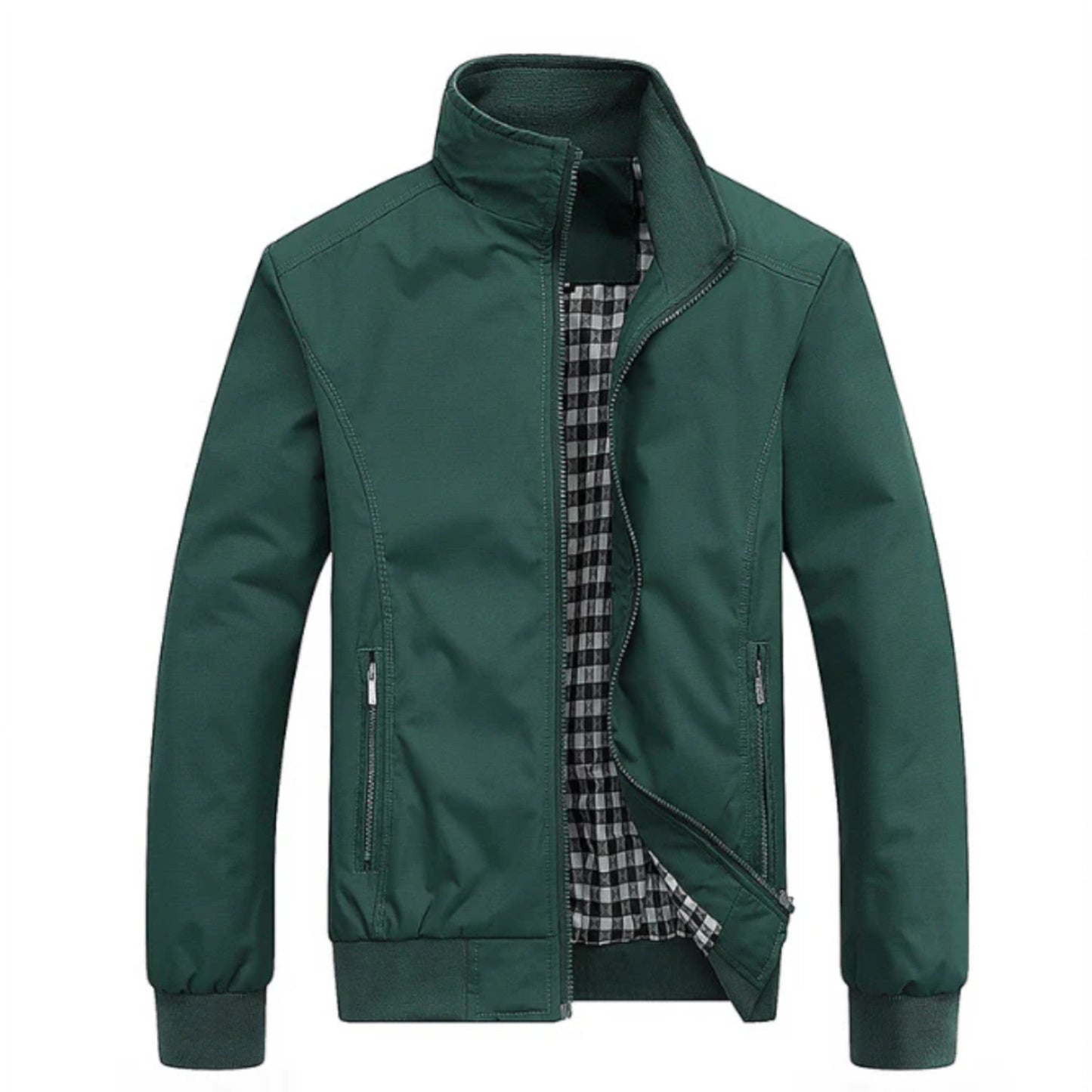 Chaqueta Bomber Ligera para Hombre con Cierre de Cremallera y Cuello Alto