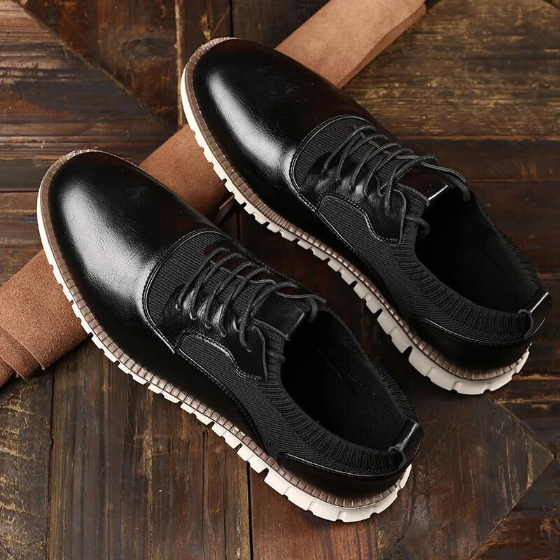 Zapatos Brogue para Hombre de Cuero PU con Diseño Tallado y Suela de Goma Ligera